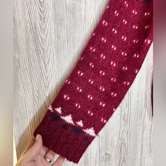 American Eagle Wool Blend Mock Neck Fair Isle Sweater Size Large - Picture 4 of 15